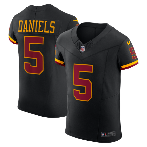 Washington Commanders Jayden Daniels Nike Black Alternate Vapor F.U.S.E. Elite Jersey