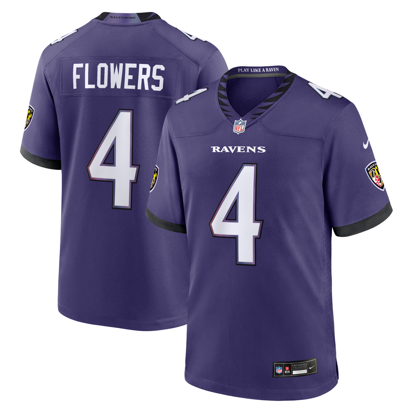 Baltimore Ravens Zay Flowers Nike Purple Team Game Jersey