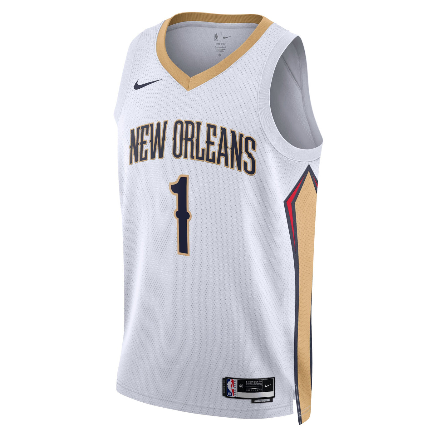New Orleans Pelicans Nike Association Edition Swingman Jersey - White - Zion Williamson
