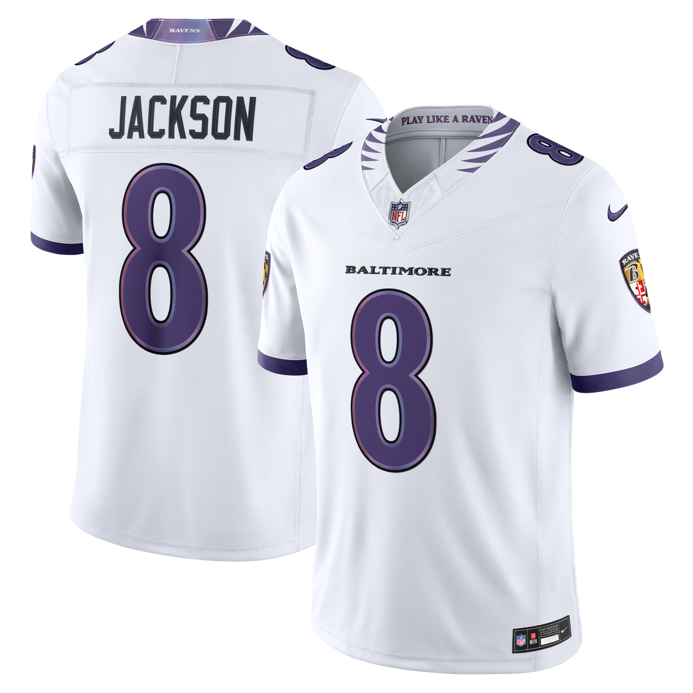 Baltimore Ravens Lamar Jackson Nike White Vapor F.U.S.E. Stitched Limited Jersey