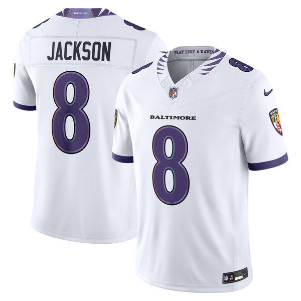 Baltimore Ravens Lamar Jackson Nike White Vapor F.U.S.E. Stitched Limited Jersey