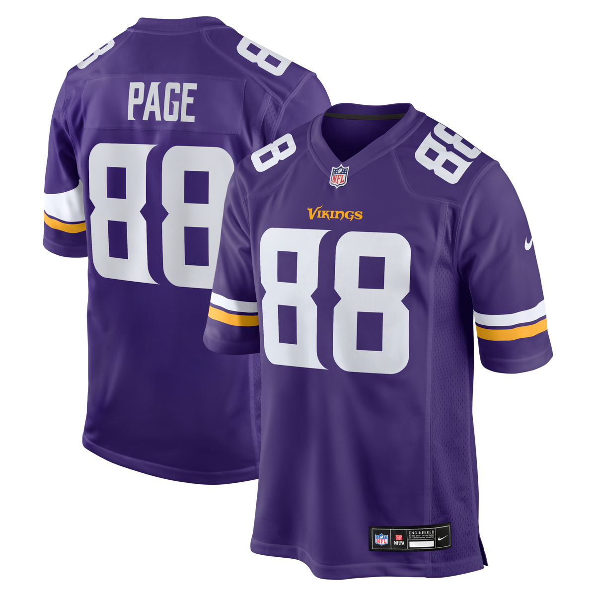 Minnesota Vikings Alan Page Purple Game Retired Player Jersey