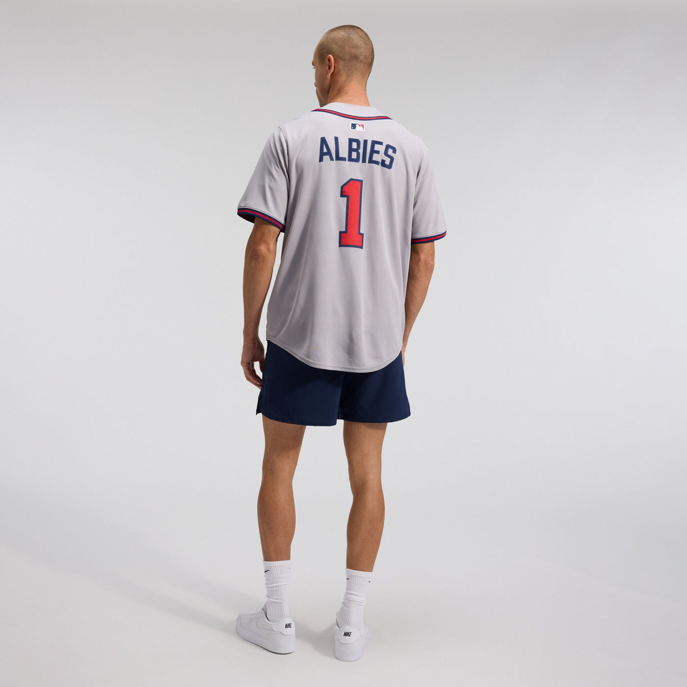 Atlanta Braves Ozzie Albies Nike Gray Road Limited Player Jersey