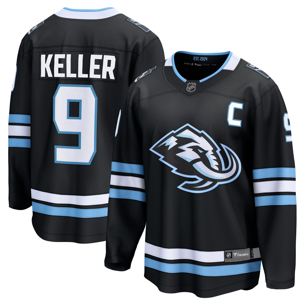 Utah Mammoth Clayton Keller Fanatics Black Home Breakaway Player Jersey