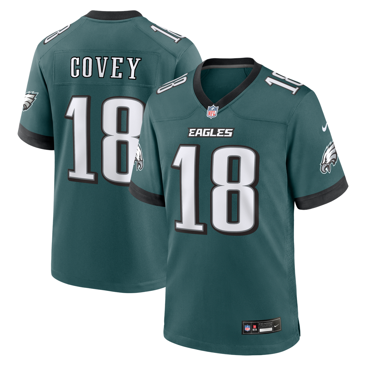Philadelphia Eagles Britain Covey Midnight Green Team Game Jersey