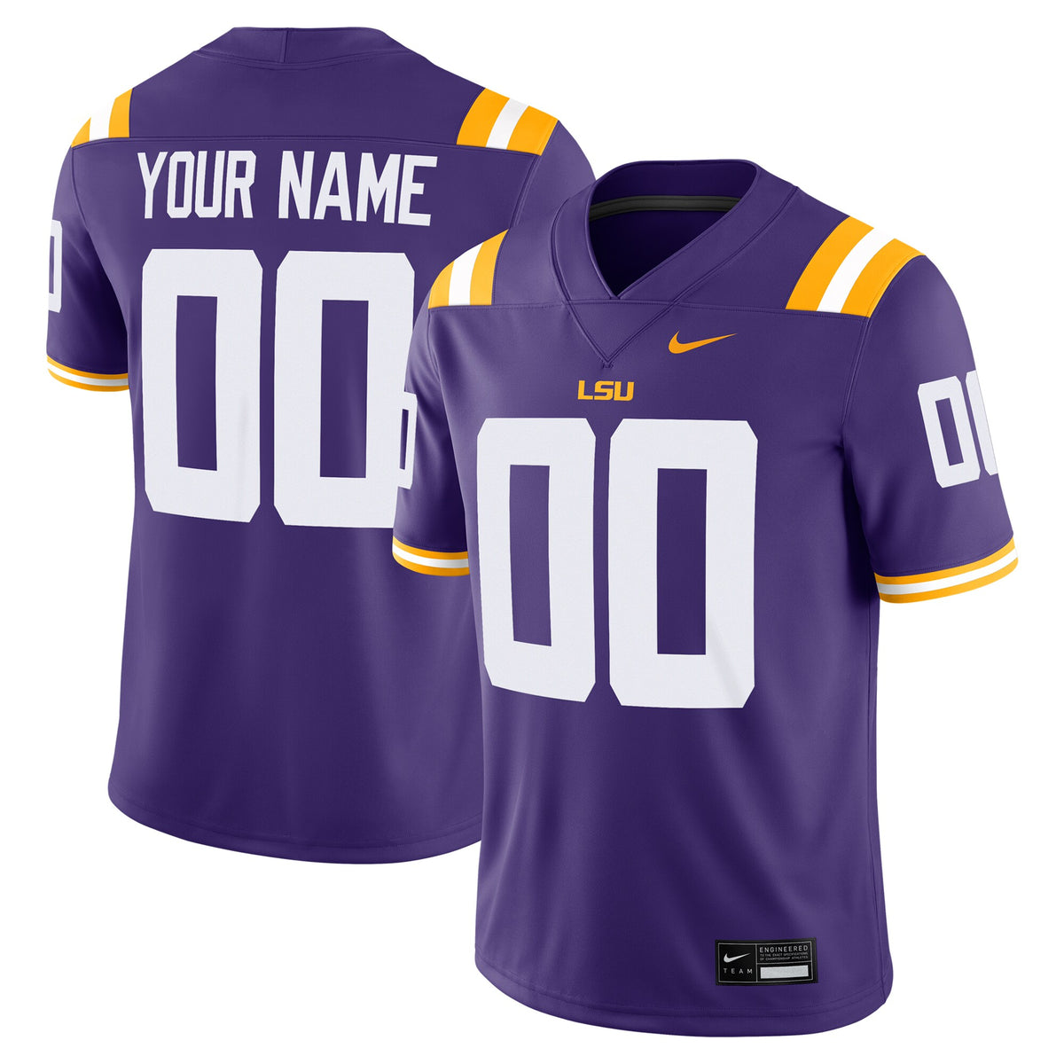 LSU Tigers Custom Football Game Jersey - Purple