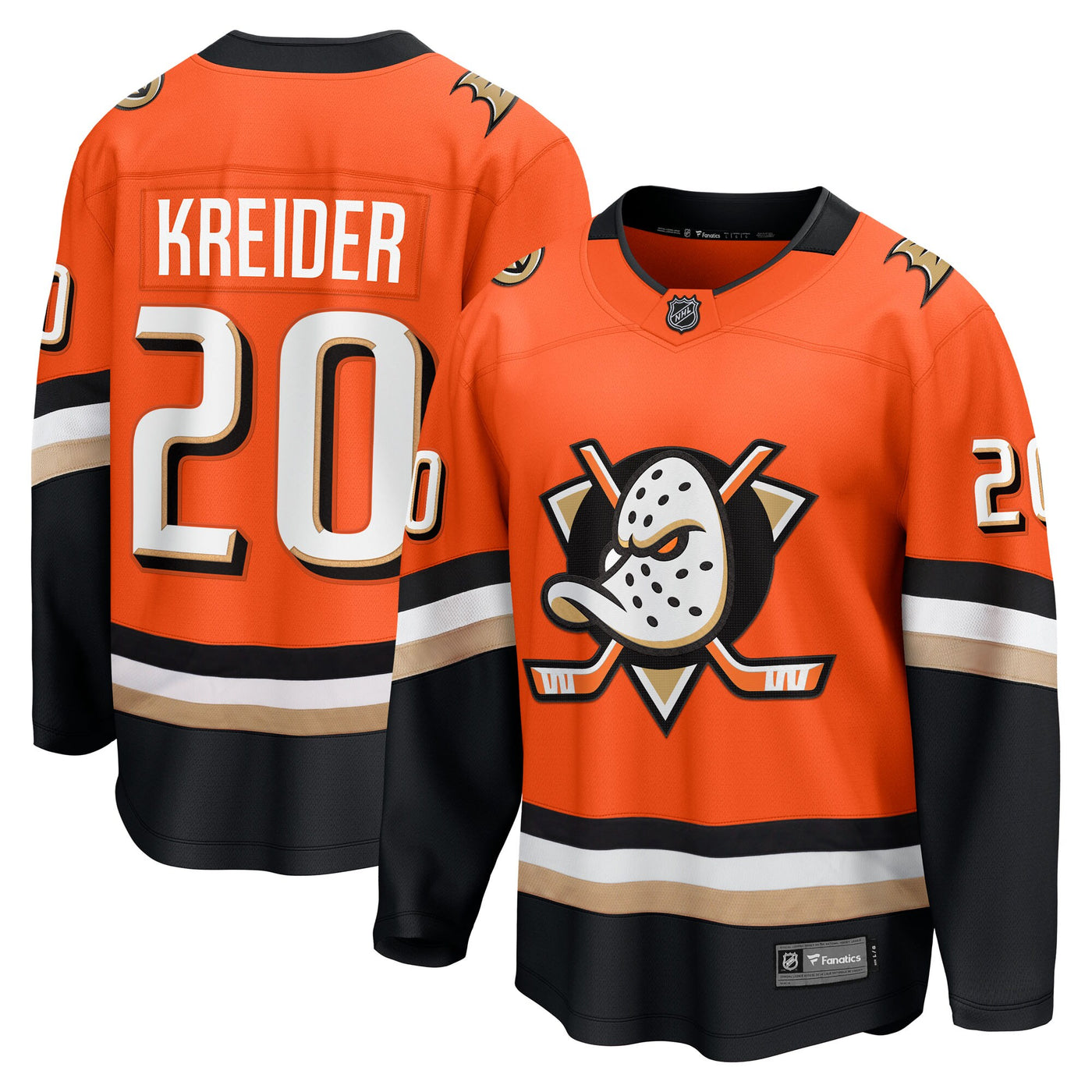 Anaheim Ducks Chris Kreider Fanatics Orange Home Breakaway Jersey