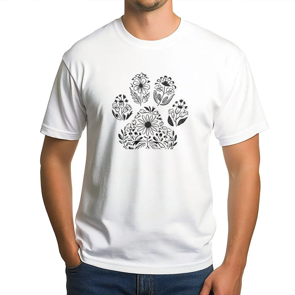Floral Paw Print Sweatshirt | Botanical Dog Paw Graphic | Soft Cozy Crewneck | Gift for Dog Lover Pet Mom