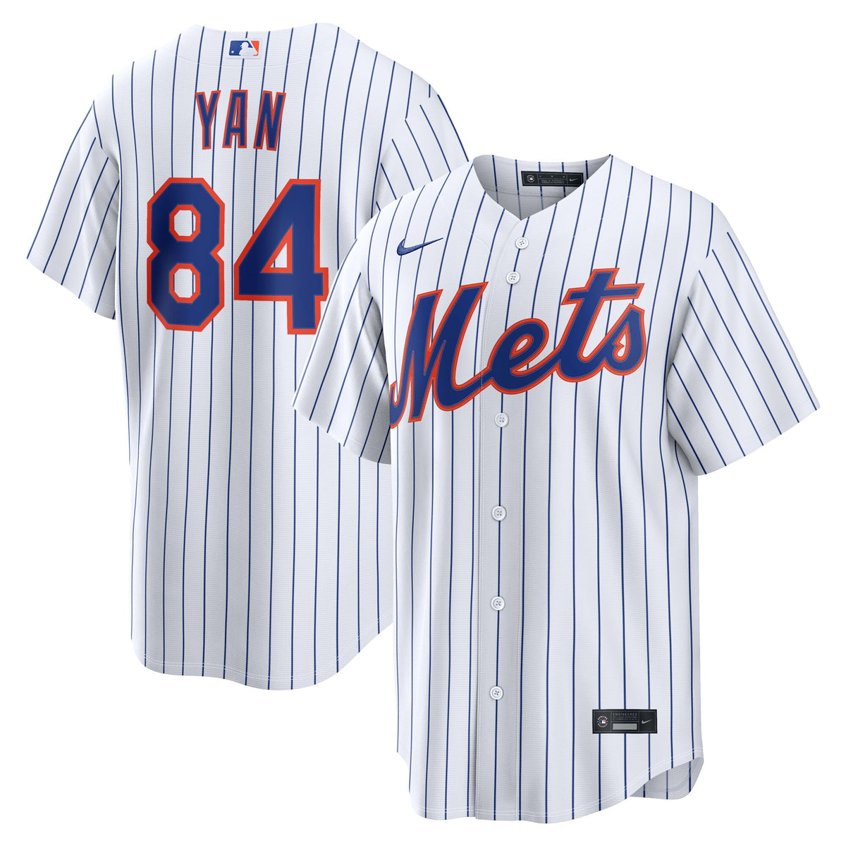 New York Mets Jefry Yan White Home Replica Jersey
