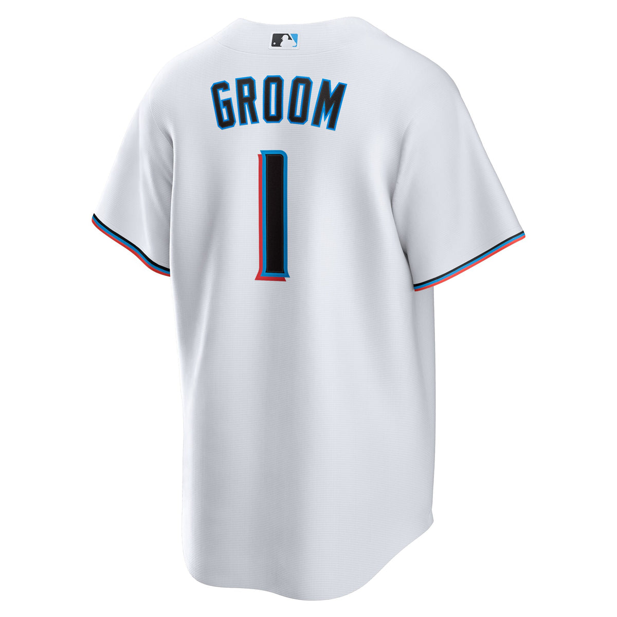 Miami Marlins White #1 Groom Home Replica Jersey