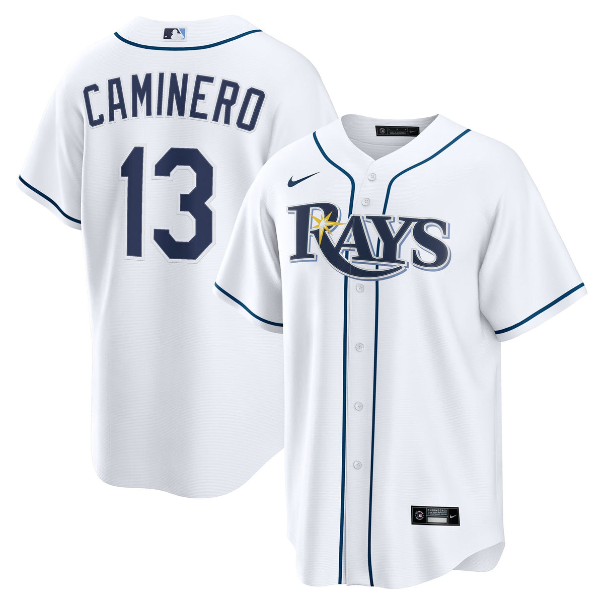 Tampa Bay Rays Junior Caminero White Home Replica Jersey
