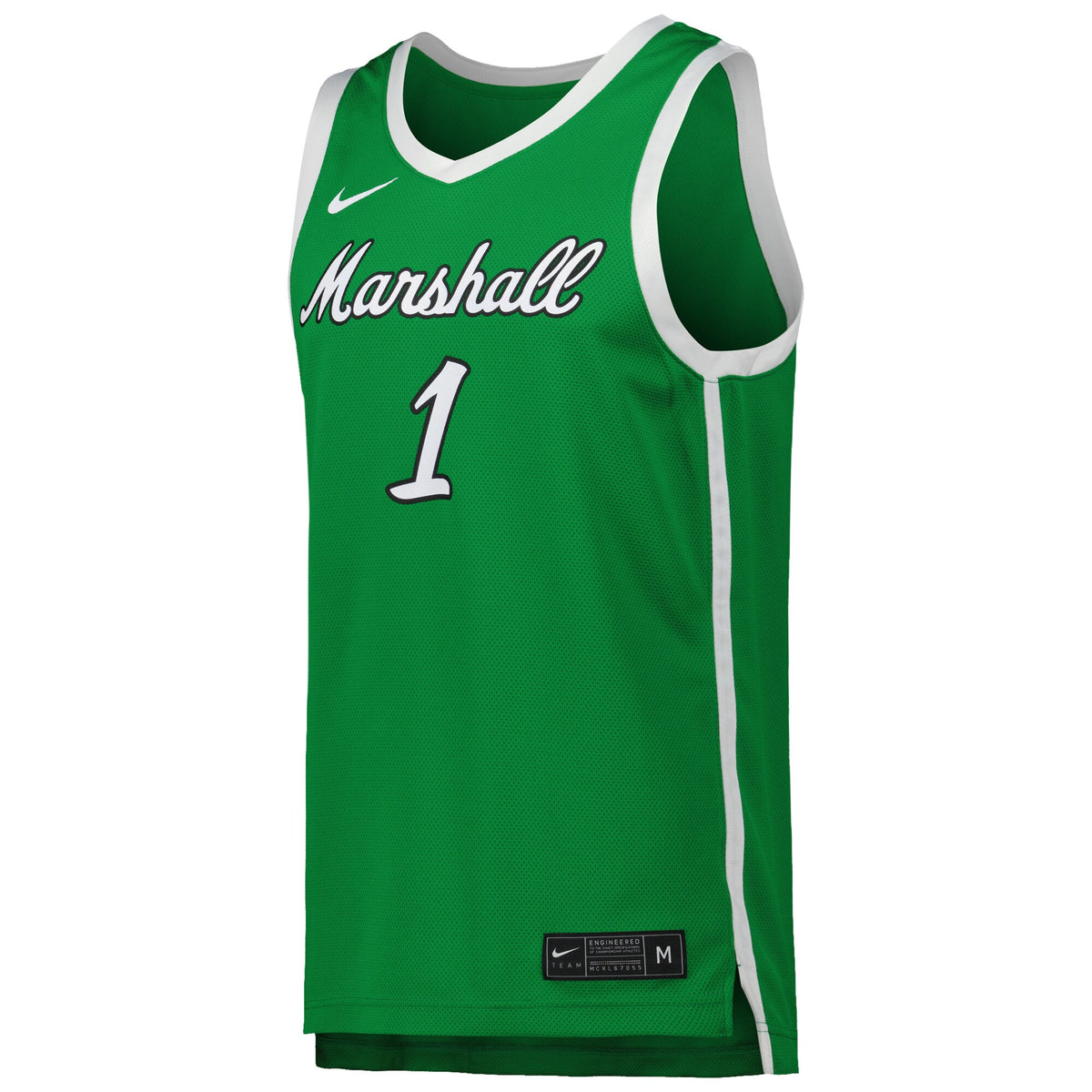 #1 Marshall Thundering Herd Replica Basketball Jersey - Kelly Green