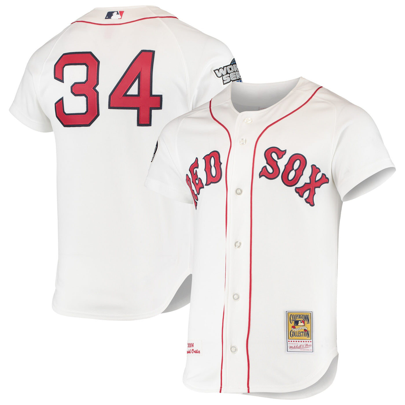 Boston Red Sox David Ortiz Mitchell & Ness White 2004 Cooperstown Collection Home Authentic Jersey