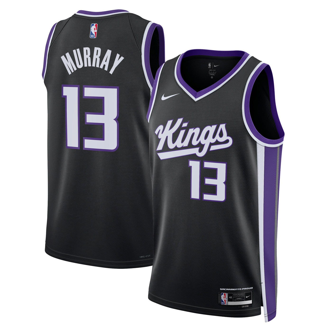 Sacramento Kings Nike Icon Edition Swingman Jersey - Black - Keegan Murray