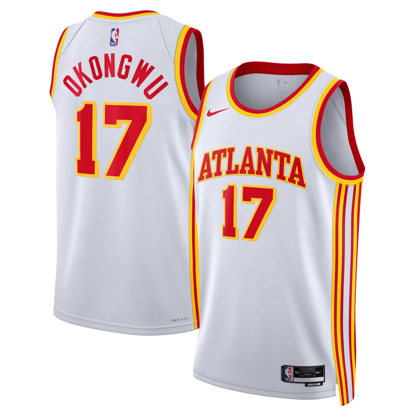 Atlanta Hawks Nike Association Edition Swingman Jersey - White - Onyeka Okongwu