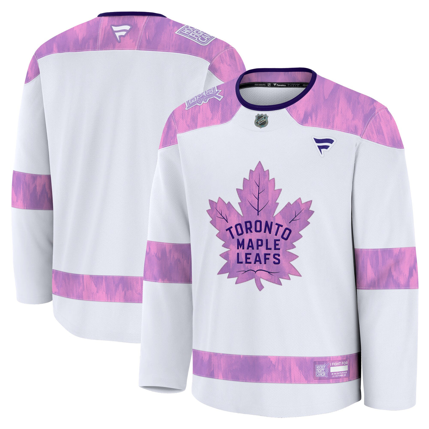 Toronto Maple Leafs Fanatics White 2024 Hockey Fights Cancer Practice Jersey