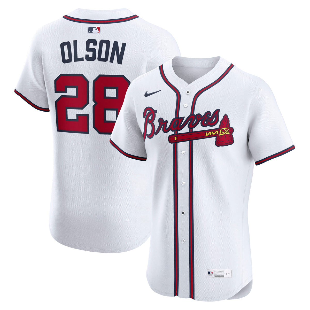 Atlanta Braves Matt Olson White Home Elite Player Jersey