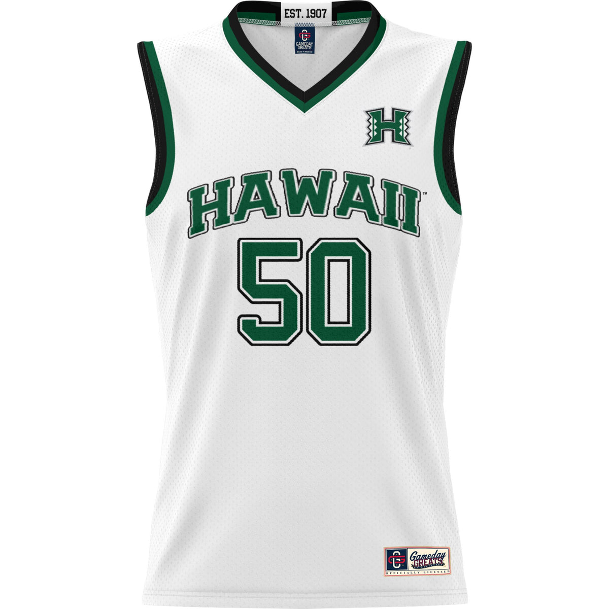 #50 Hawaii Rainbow Warriors GameDay Greats Lightweight Basketball Jersey - White