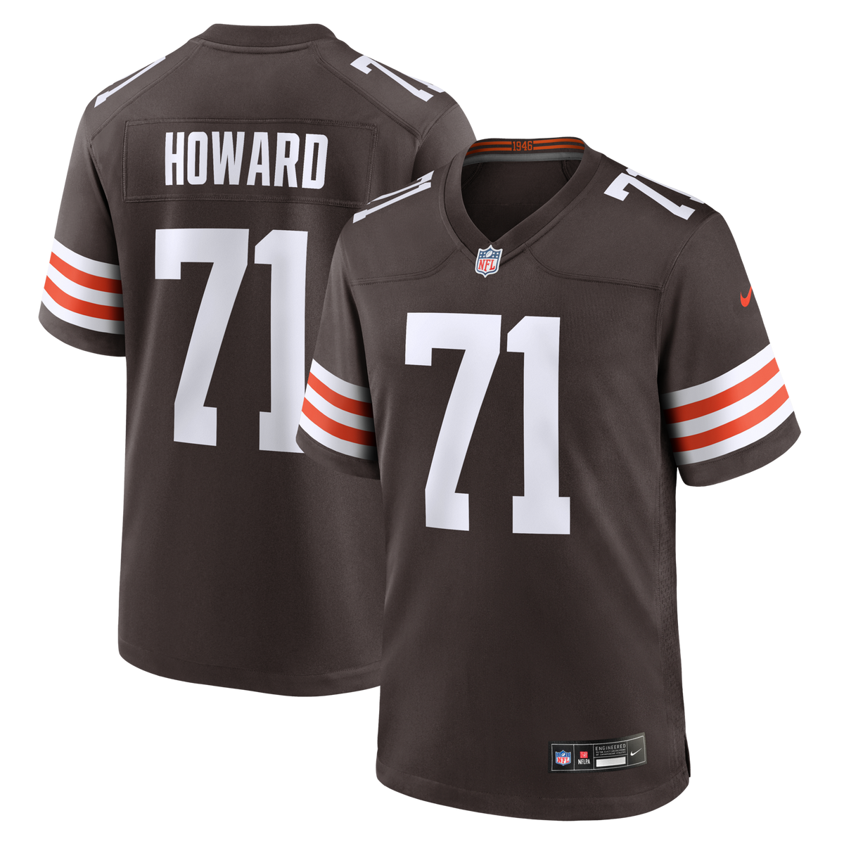 Cleveland Browns Tytus Howard Brown Team Game Jersey