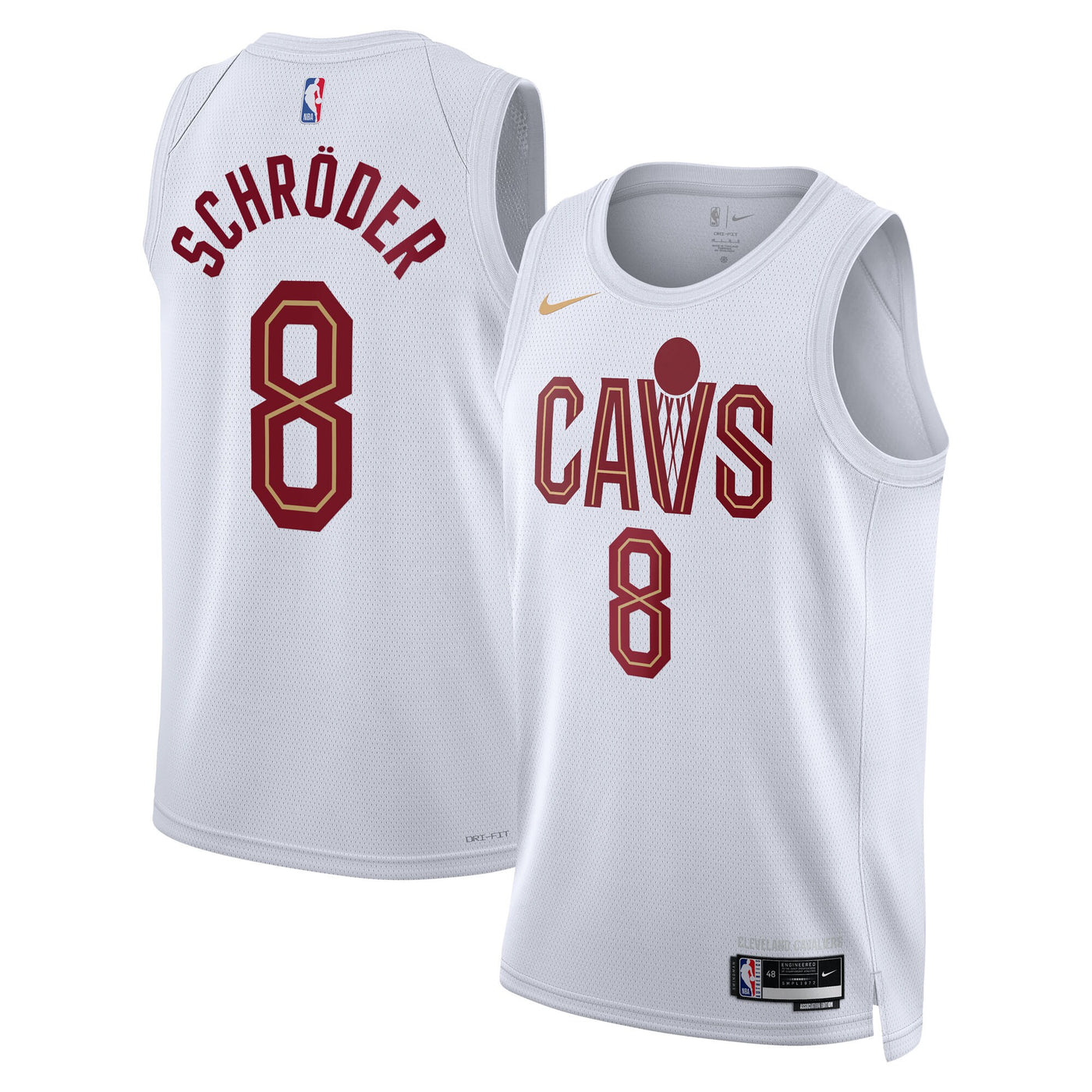 Cleveland Cavaliers Nike Association Edition Swingman Jersey - White - Dennis Schröder