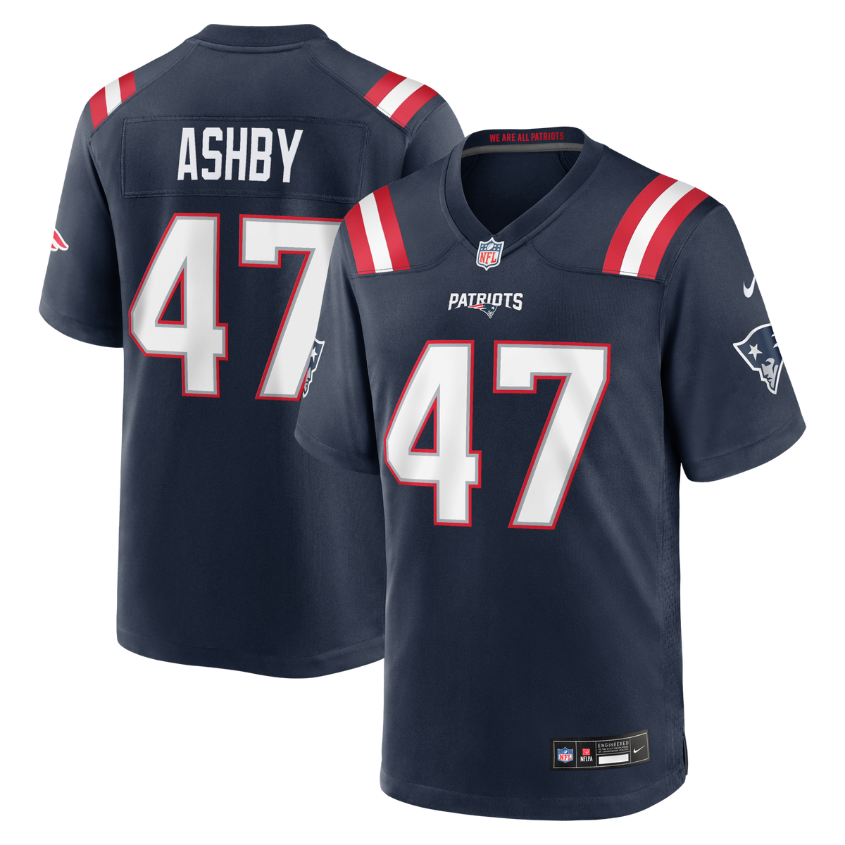 New England Patriots Julian Ashby Navy Team Game Jersey