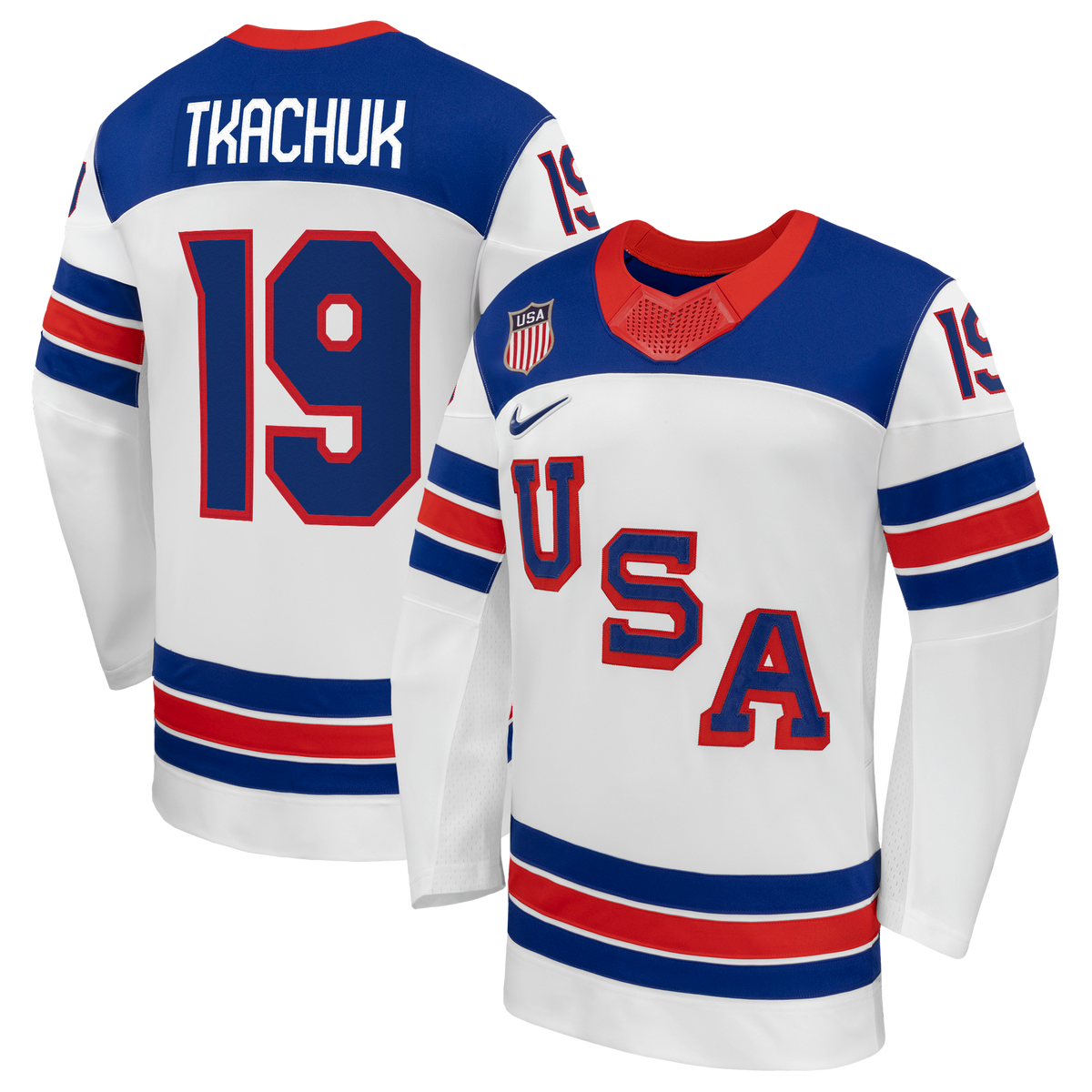Matthew Tkachuk White US Hockey 2026 Away Replica Jersey