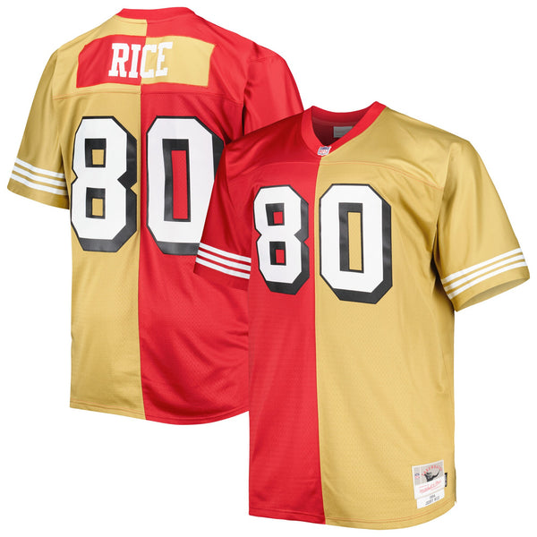 San Francisco 49ers Jerry Rice Mitchell & Ness Scarlet/Gold Big & Tall Split Legacy Retired Player Replica Jersey