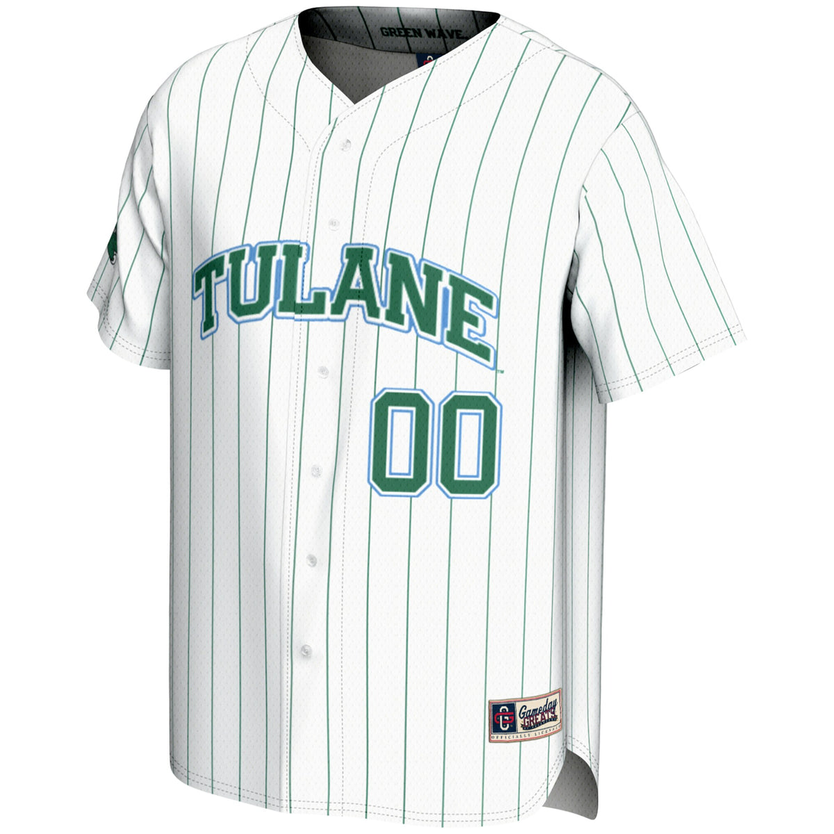 Tulane Green Wave GameDay Greats NIL Pick-A-Player Lightweight Baseball Jersey - White