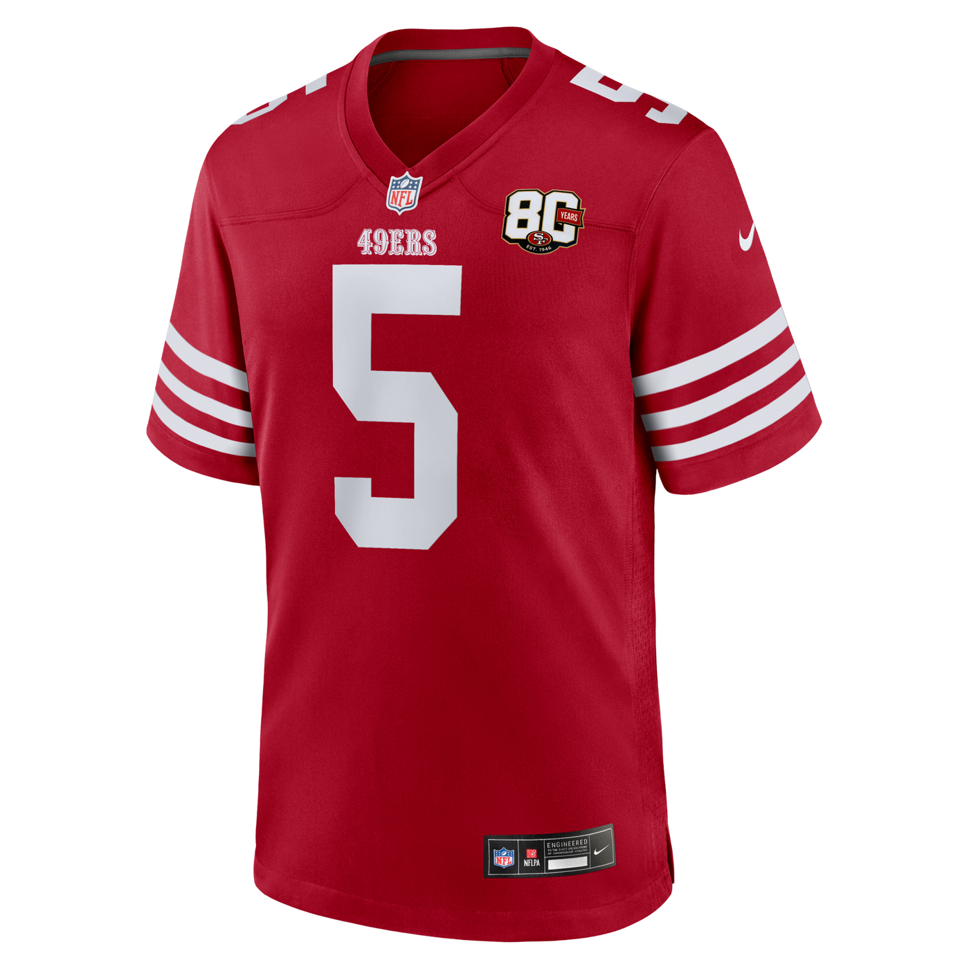 San Francisco 49ers Mike Evans Nike Scarlet 80th Anniversary Game Jersey