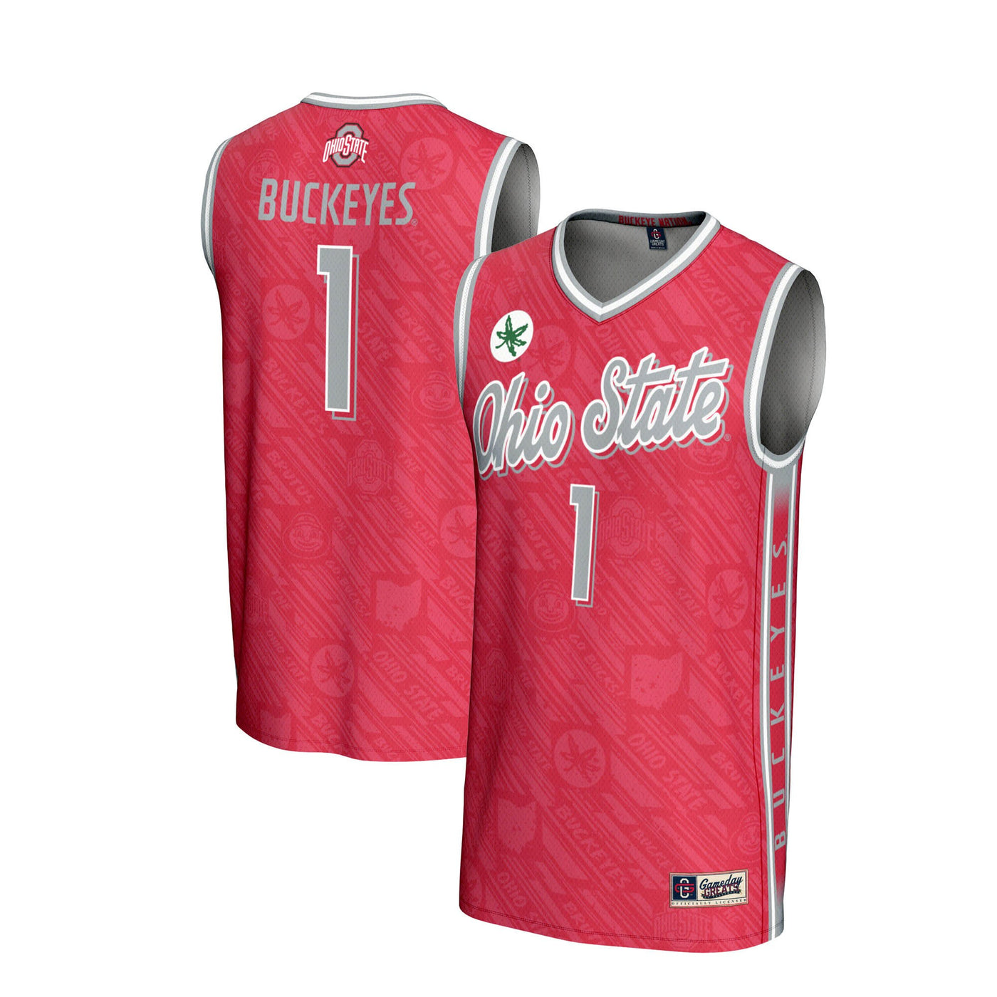 GameDay Greats #1 Scarlet Ohio State Buckeyes Lightweight Highlight Print Basketball Jersey