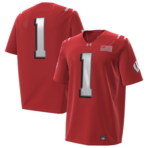 Under Armour #1 Red Wisconsin Badgers 2026 Lambeau Field Collection Replica Football Jersey