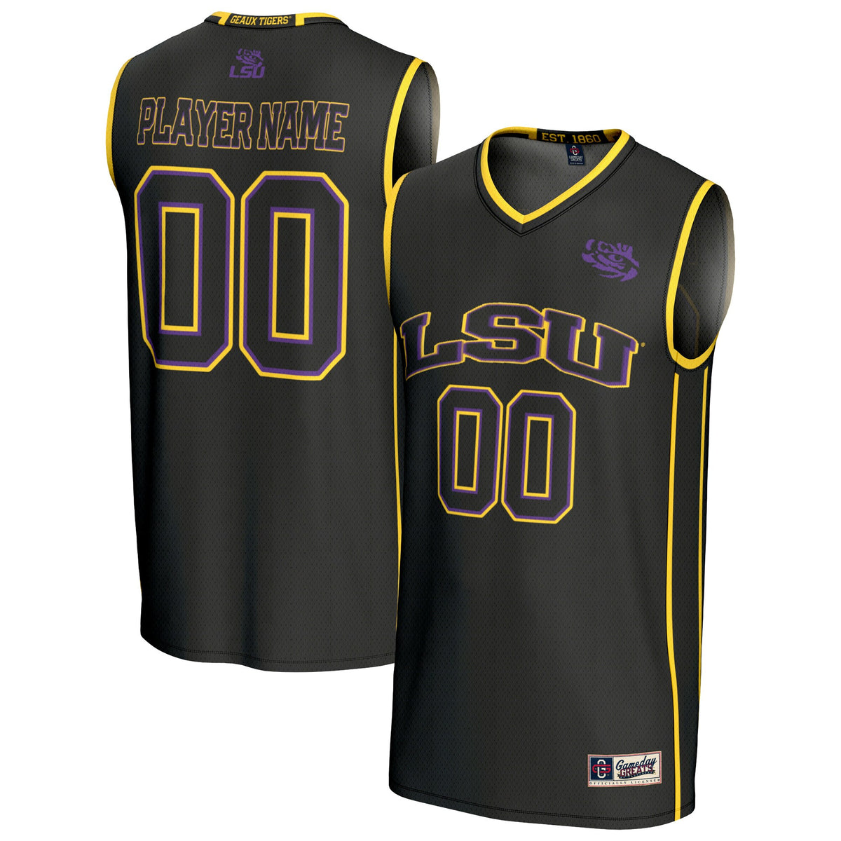 LSU Tigers GameDay Greats Lightweight Collegiate Basketball NIL Pick-A-Player Fashion Jersey - Black