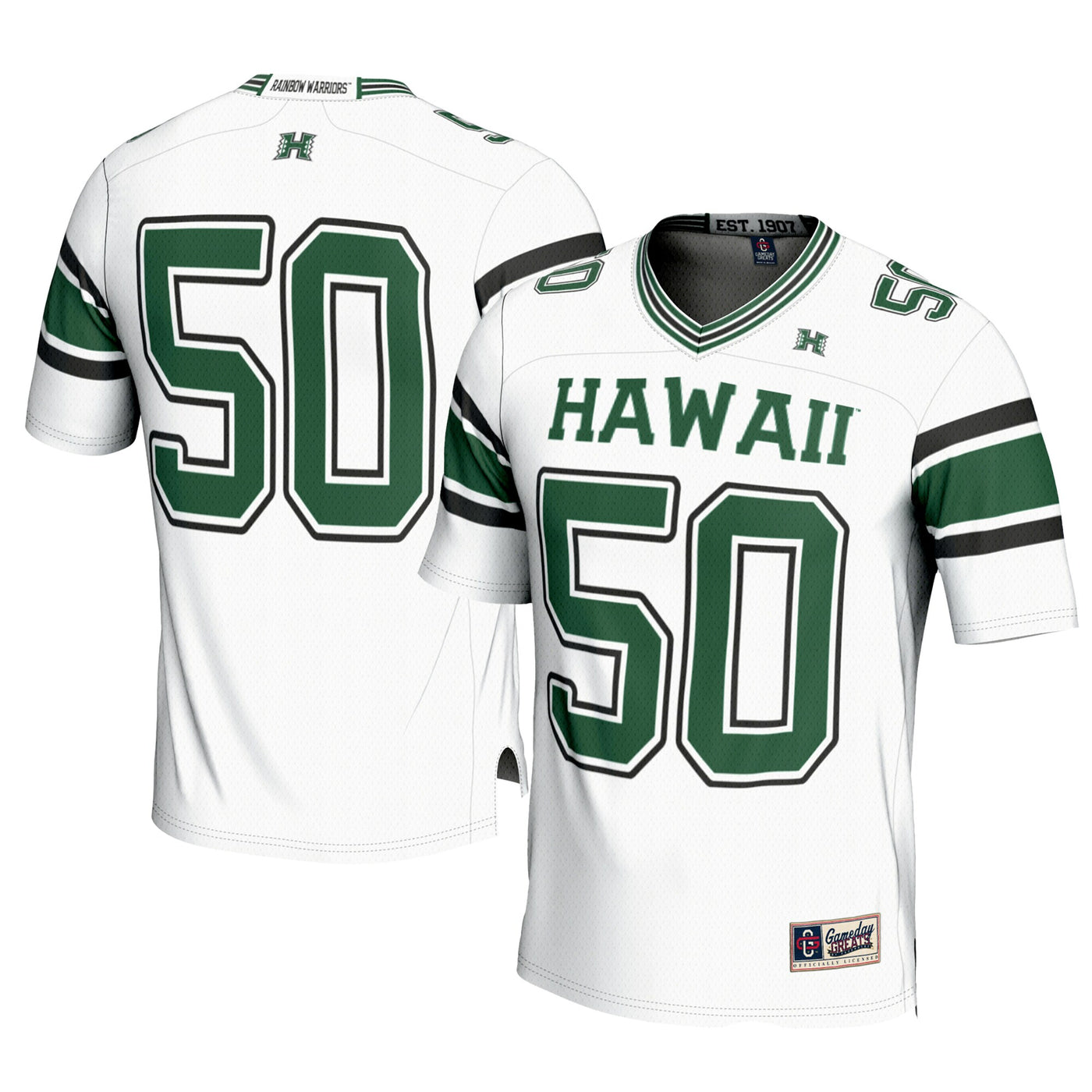 GameDay Greats #1 White Hawaii Rainbow Warriors Football Jersey