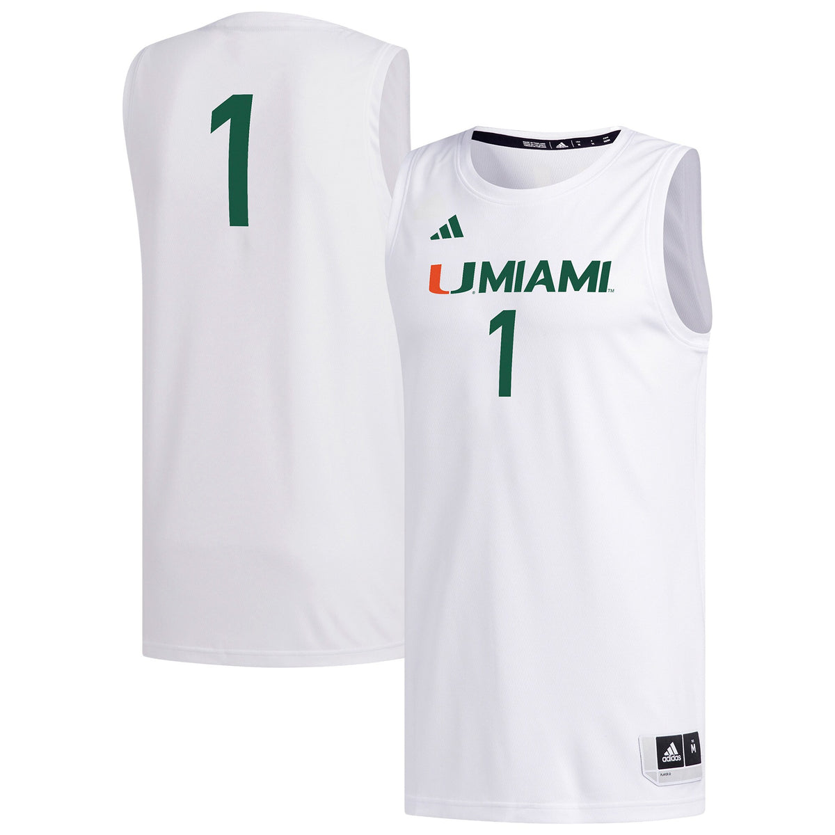 #1 Miami Hurricanes Replica Basketball Jersey - White