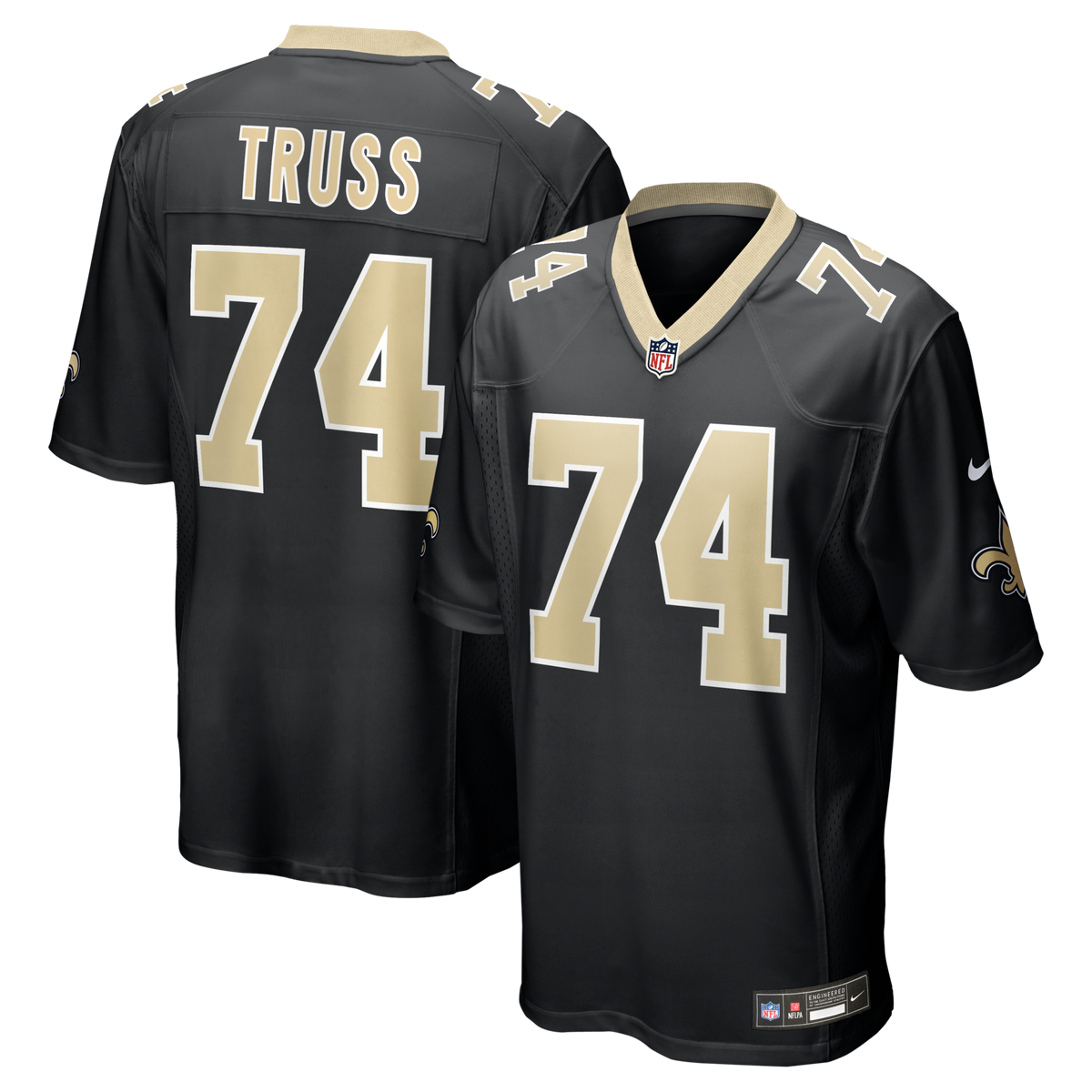 New Orleans Saints Xavier Truss Black Team Game Jersey