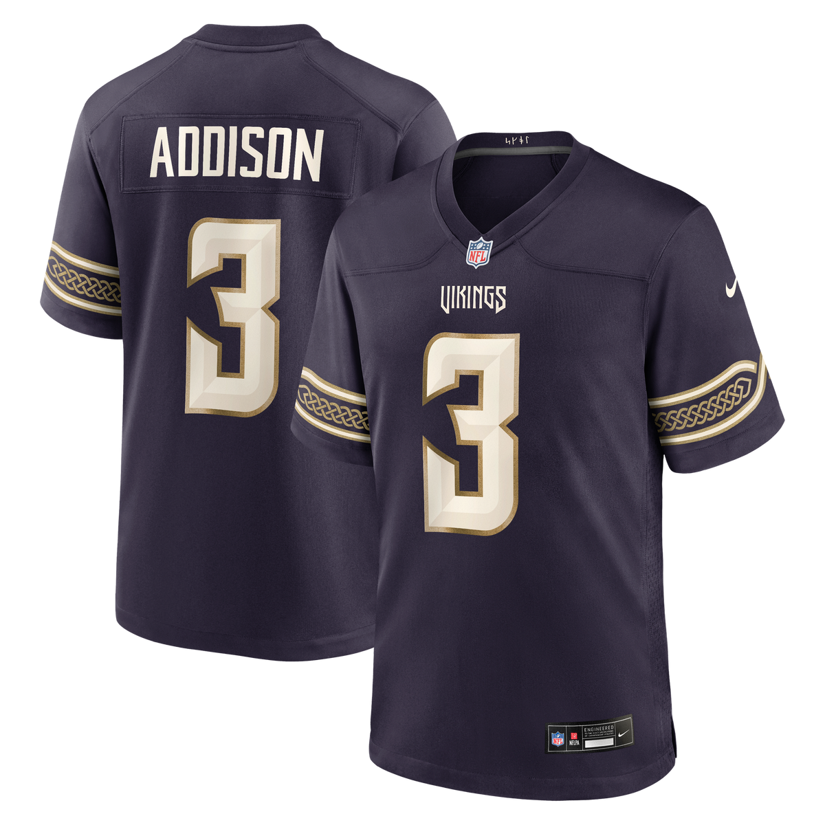 Minnesota Vikings Jordan Addison Nike Purple 2026 Rivalries Collection Game Jersey