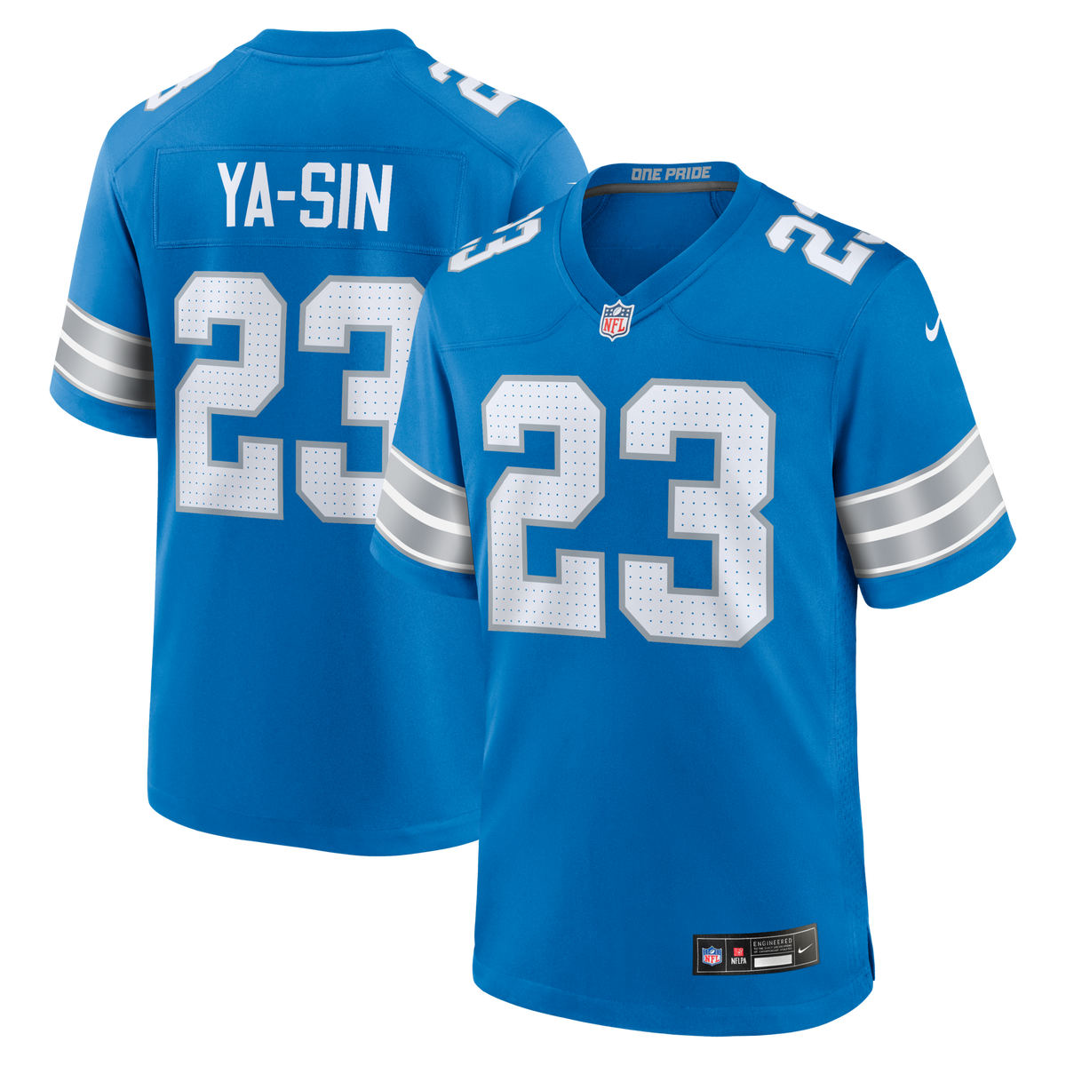 Detroit Lions Rock Ya-Sin Blue Team Game Jersey