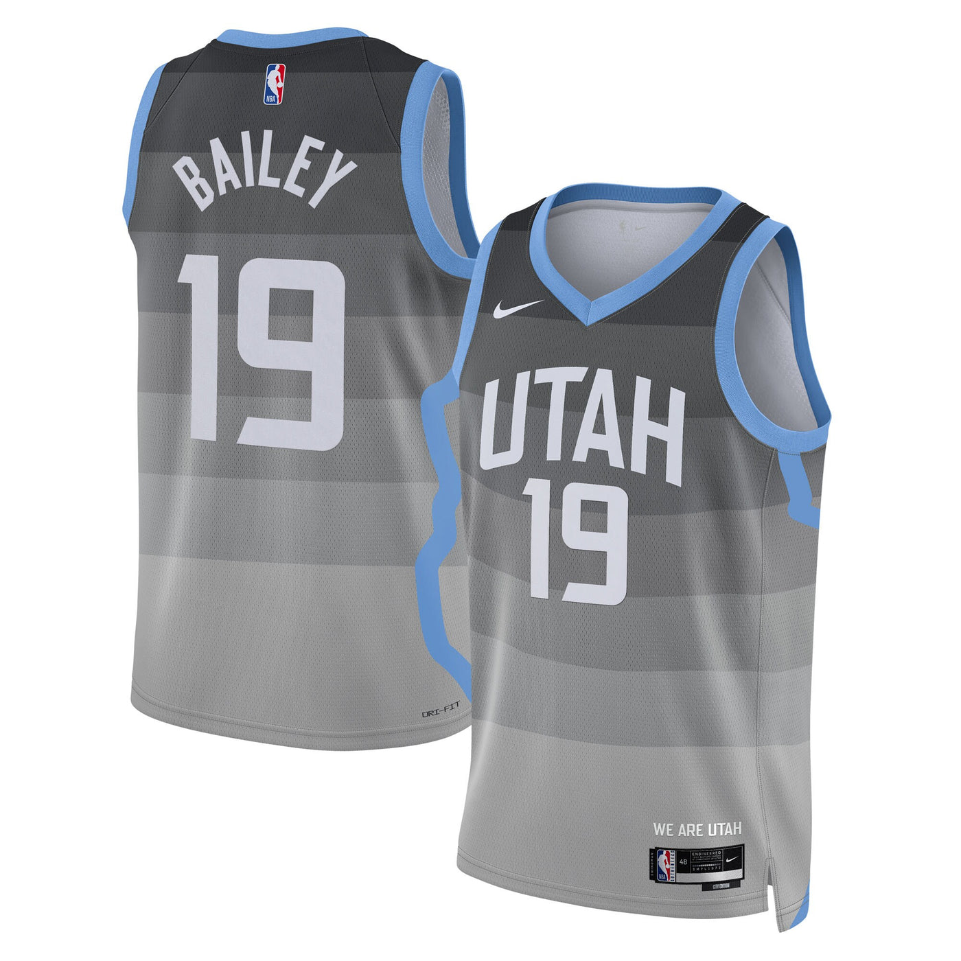 Utah Jazz Nike 2025/26 City Edition Swingman Jersey - Gray - Ace Bailey