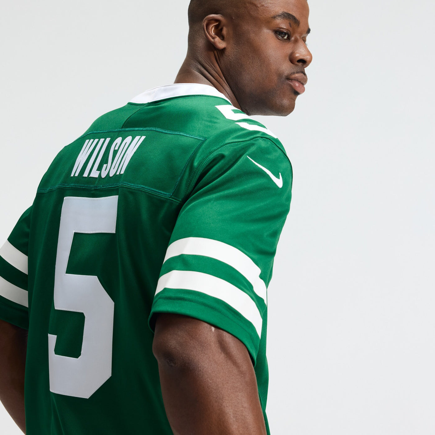 New York Jets Garrett Wilson Nike Legacy Green Team Vapor F.U.S.E. Stitched Limited Jersey