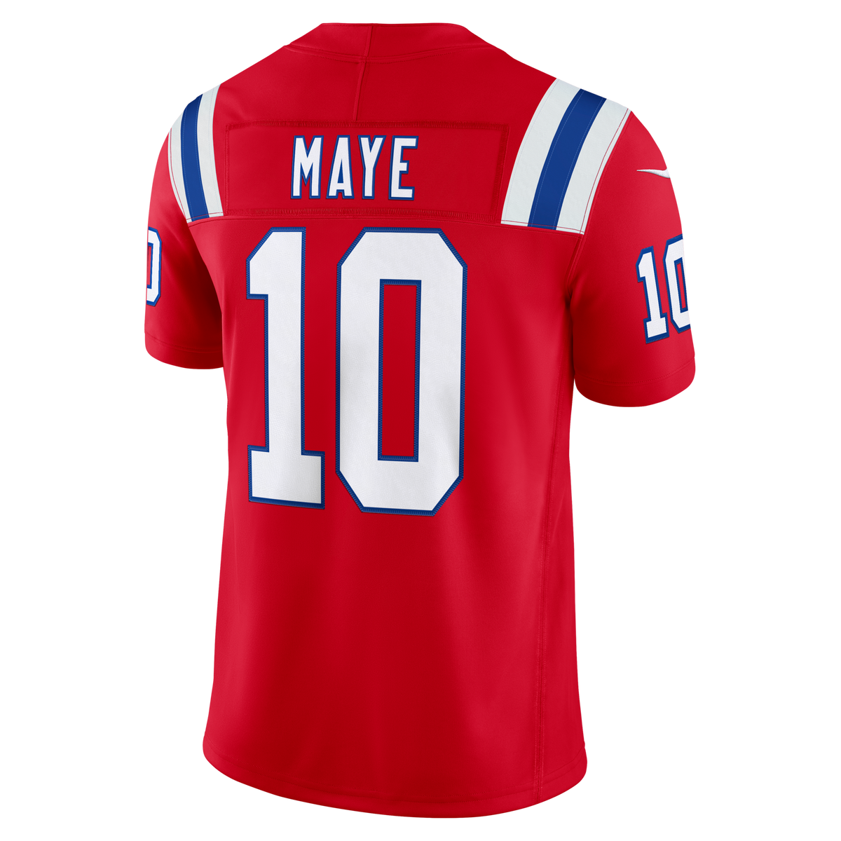 New England Patriots Drake Maye Red Alternate Vapor F.U.S.E. Stitched Limited Jersey