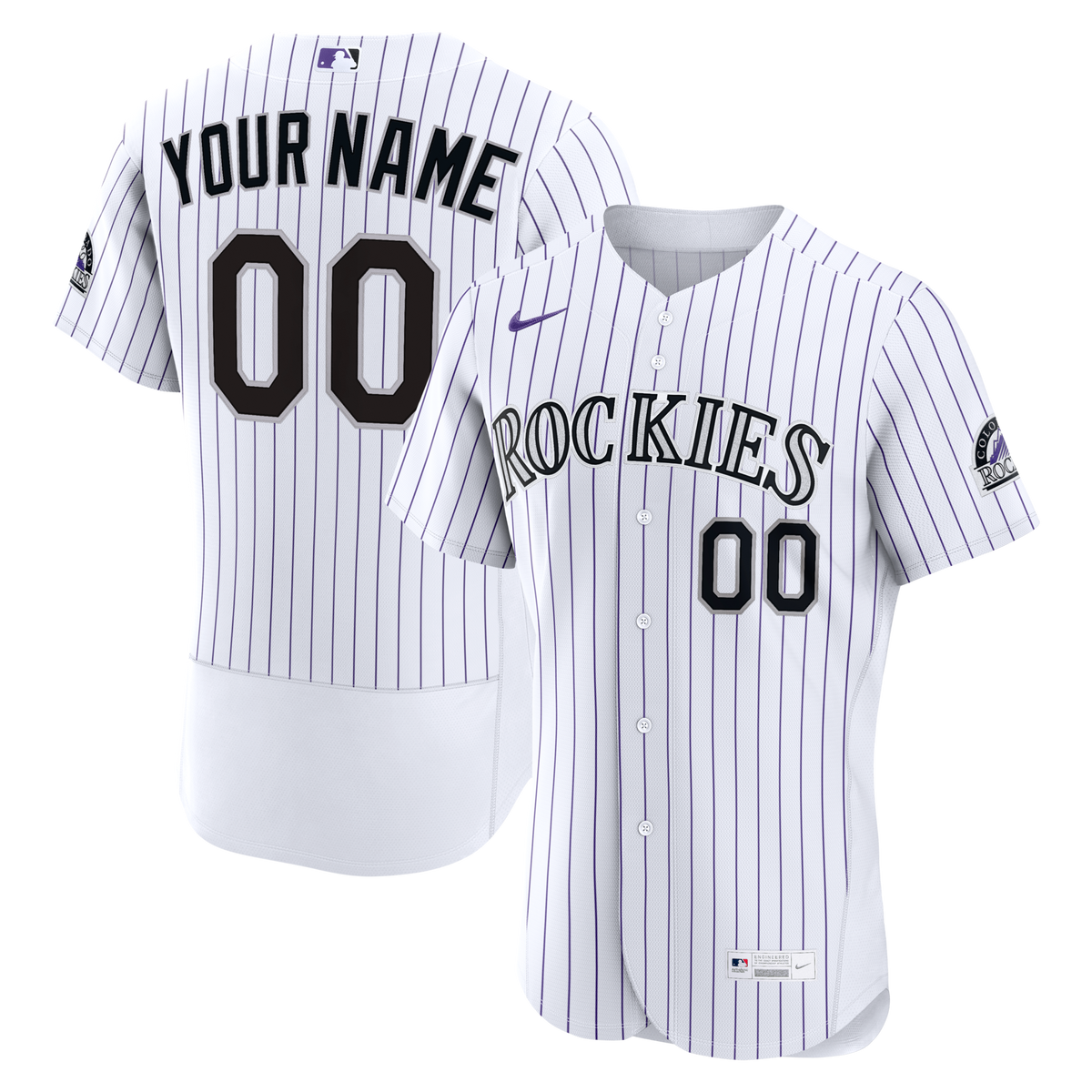 Colorado Rockies White Home Authentic Custom Jersey