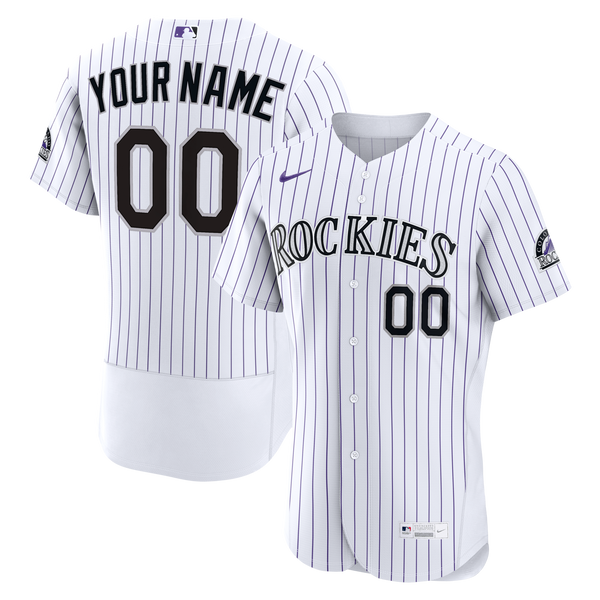 Colorado Rockies White Home Authentic Custom Jersey