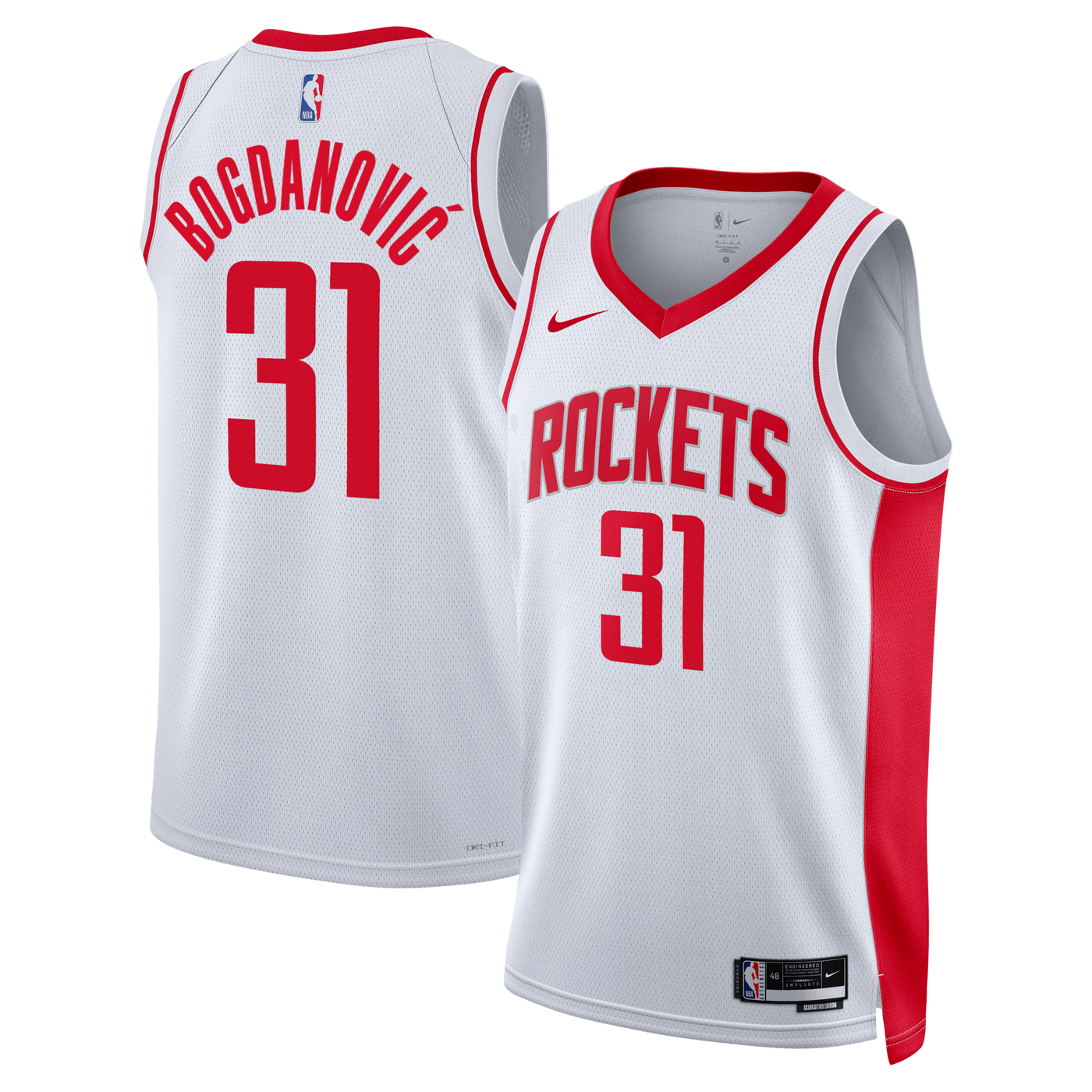Houston Rockets Nike Association Edition Swingman Jersey - White - Bogdan Bogdanović