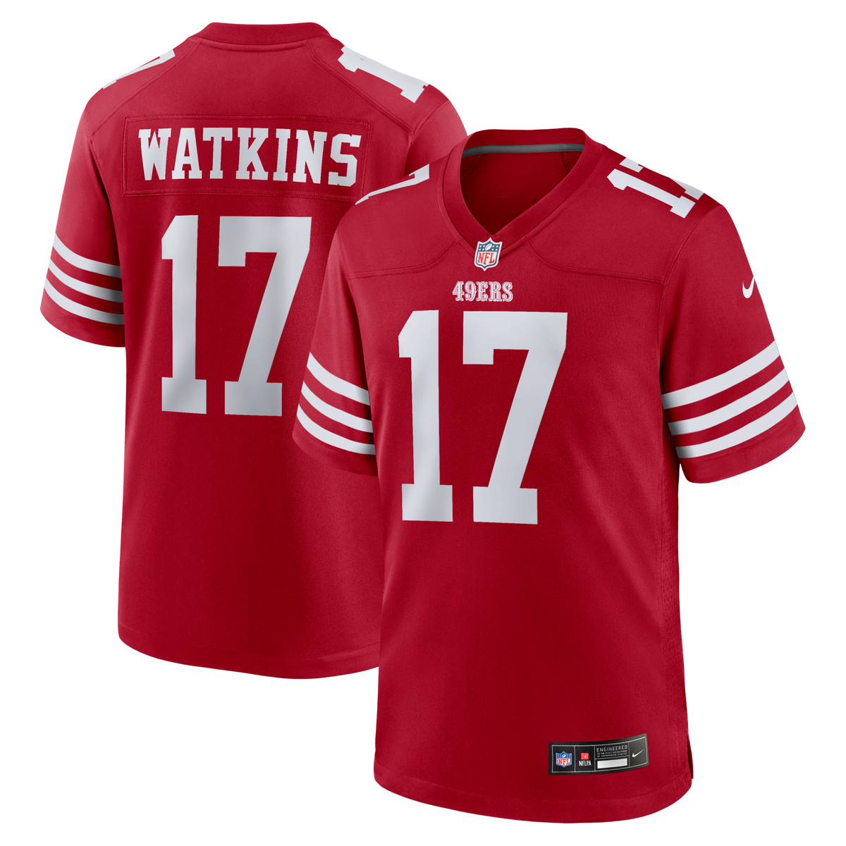San Francisco 49ers Jordan Watkins Scarlet Team Game Jersey
