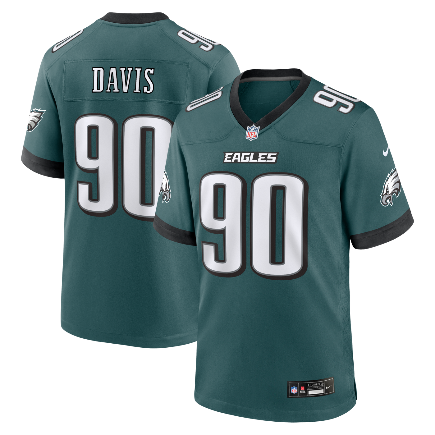 Philadelphia Eagles Jordan Davis Nike Midnight Green Team Game Jersey