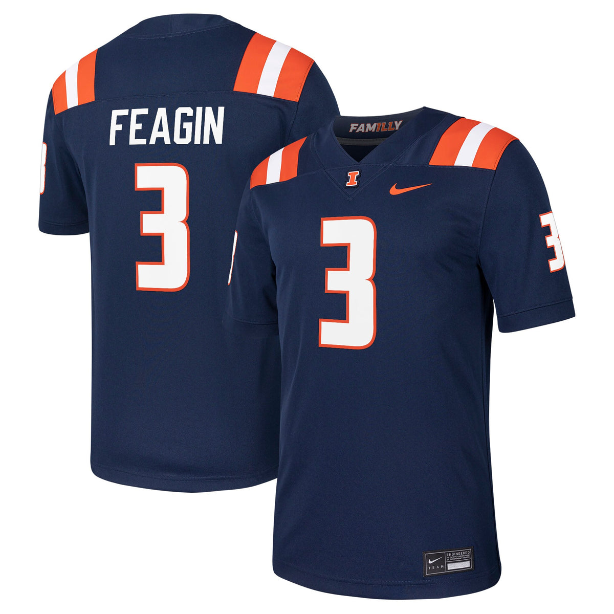 Kaden Feagin Illinois Fighting Illini NIL Football Game Jersey - Navy