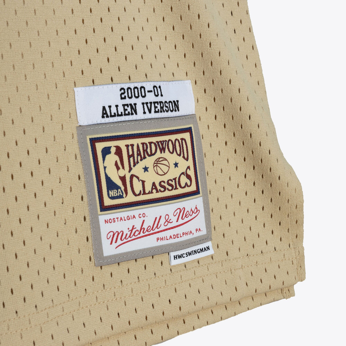 Philadelphia 76ers Mitchell & Ness Allen Iverson 2000 Swingman Jersey - Khaki