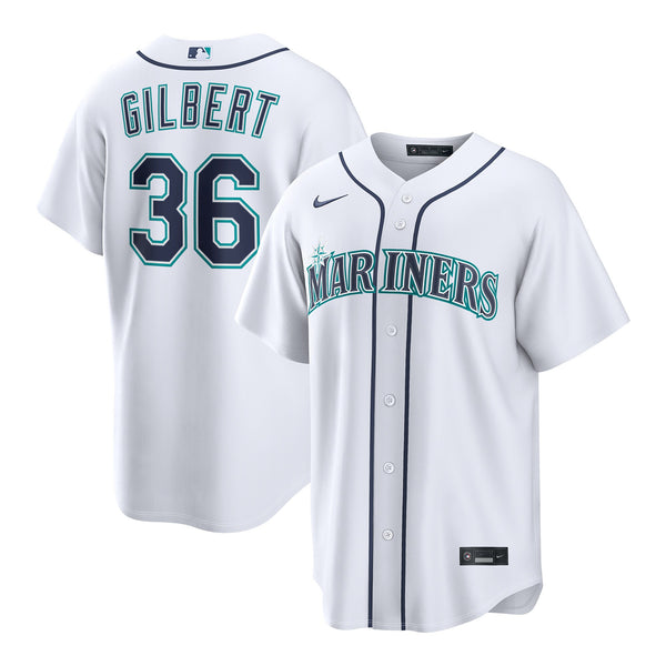 Seattle Mariners Logan Gilbert Nike White Home Replica Jersey