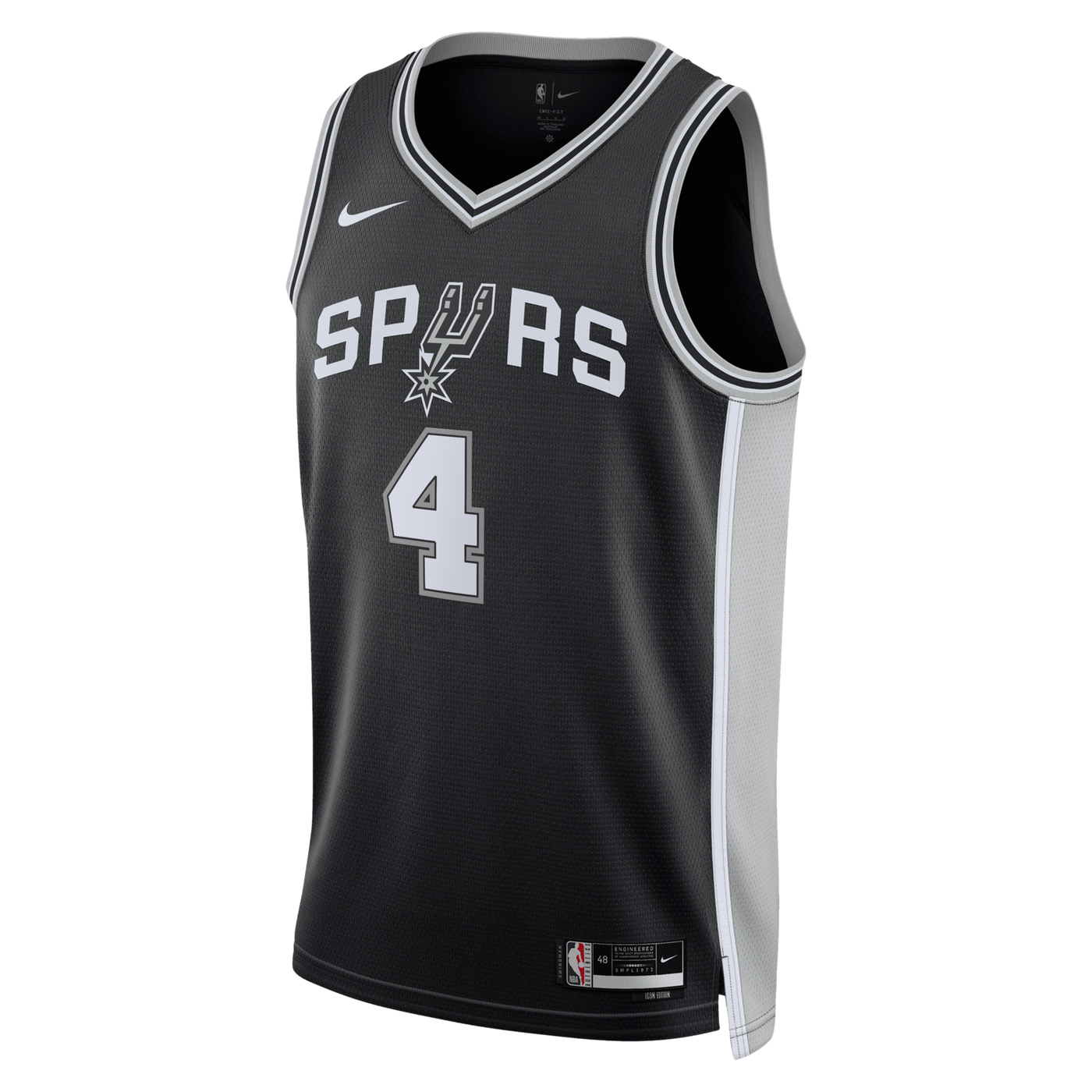 San Antonio Spurs Nike Icon Edition Swingman Jersey - Black - De'Aaron Fox