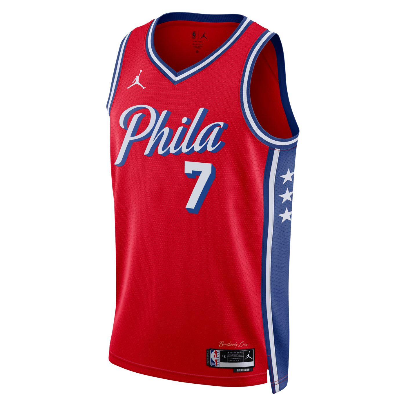 hiladelphia 76ers Jordan Brand Statement Edition Swingman Jersey - Red - Jaylen Brown